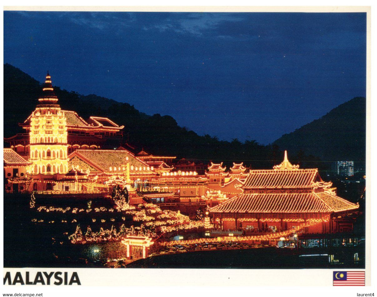 (EE 32) Malaysia - Buddhist Temple At Night - Buddhism