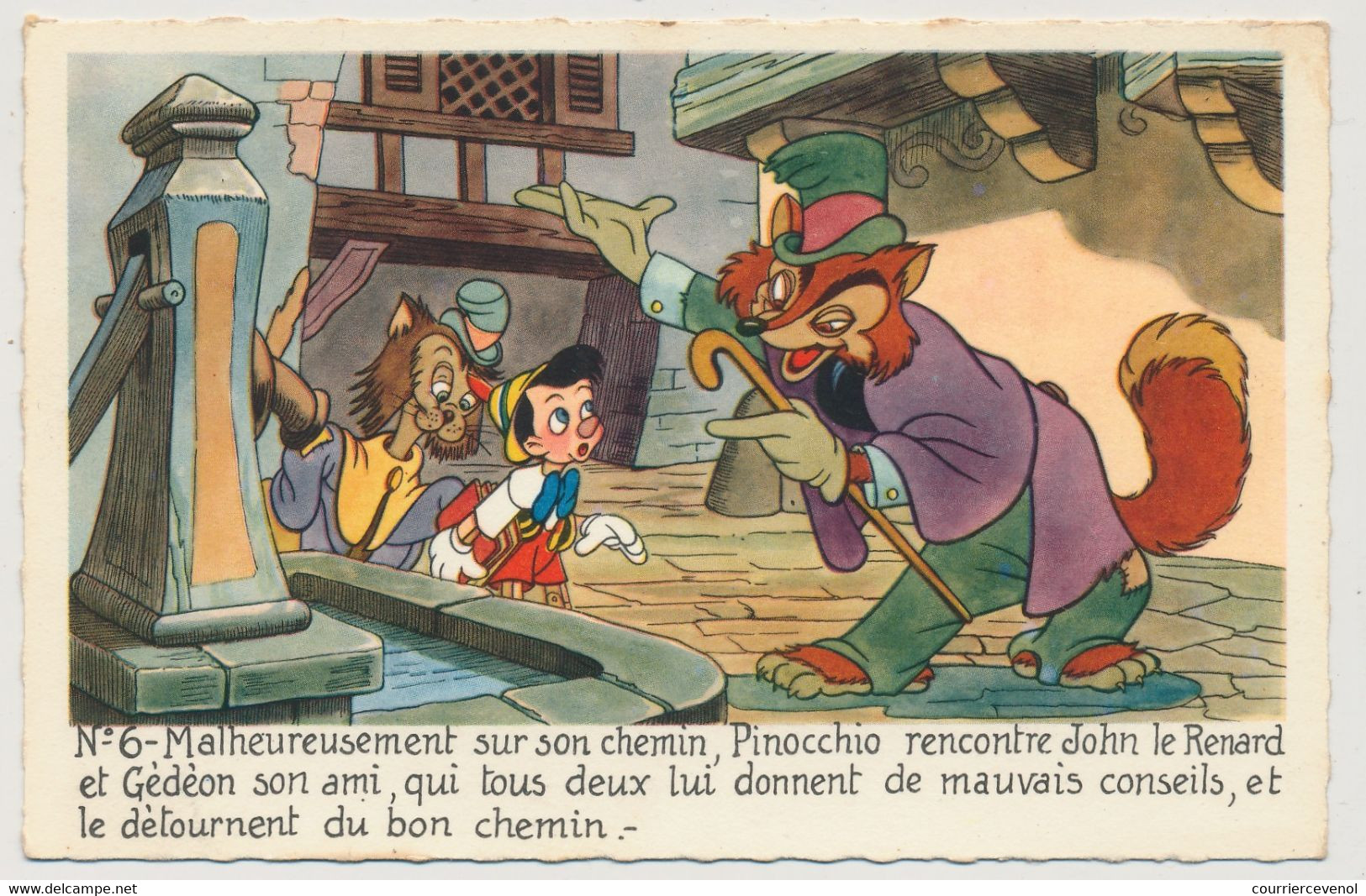 CPSM - WALT DISNEY / MICKEY MOUSE S.A. - Série Pinocchio N°6 - ... Pinocchio Rencontre John Le Renard ... - Sonstige & Ohne Zuordnung