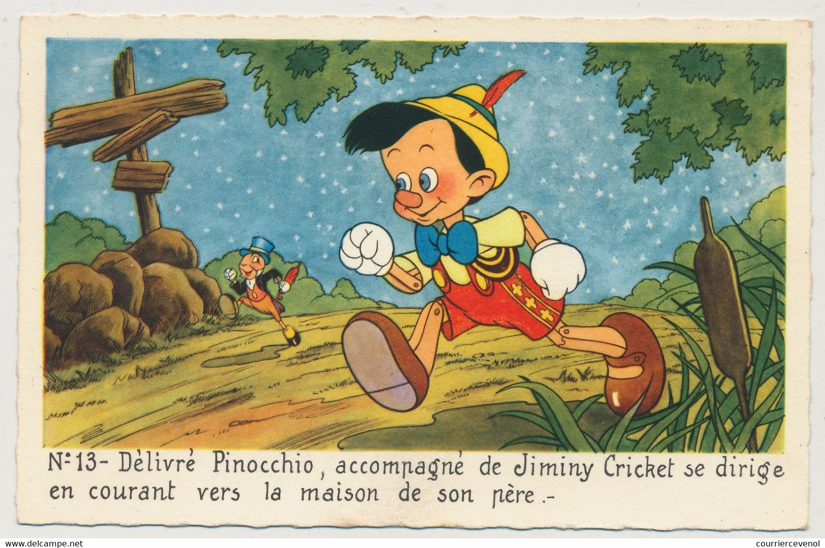 CPSM - WALT DISNEY / MICKEY MOUSE S.A. - Série Pinocchio N°13 - Délivré, Pinocchio... Se Dirige En Courant ... - Other & Unclassified
