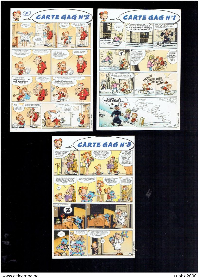 LE PETIT SPIROU 1996 LOT 3 CARTE GAG EDITIONS DUPUIS - Petit Spirou, Le