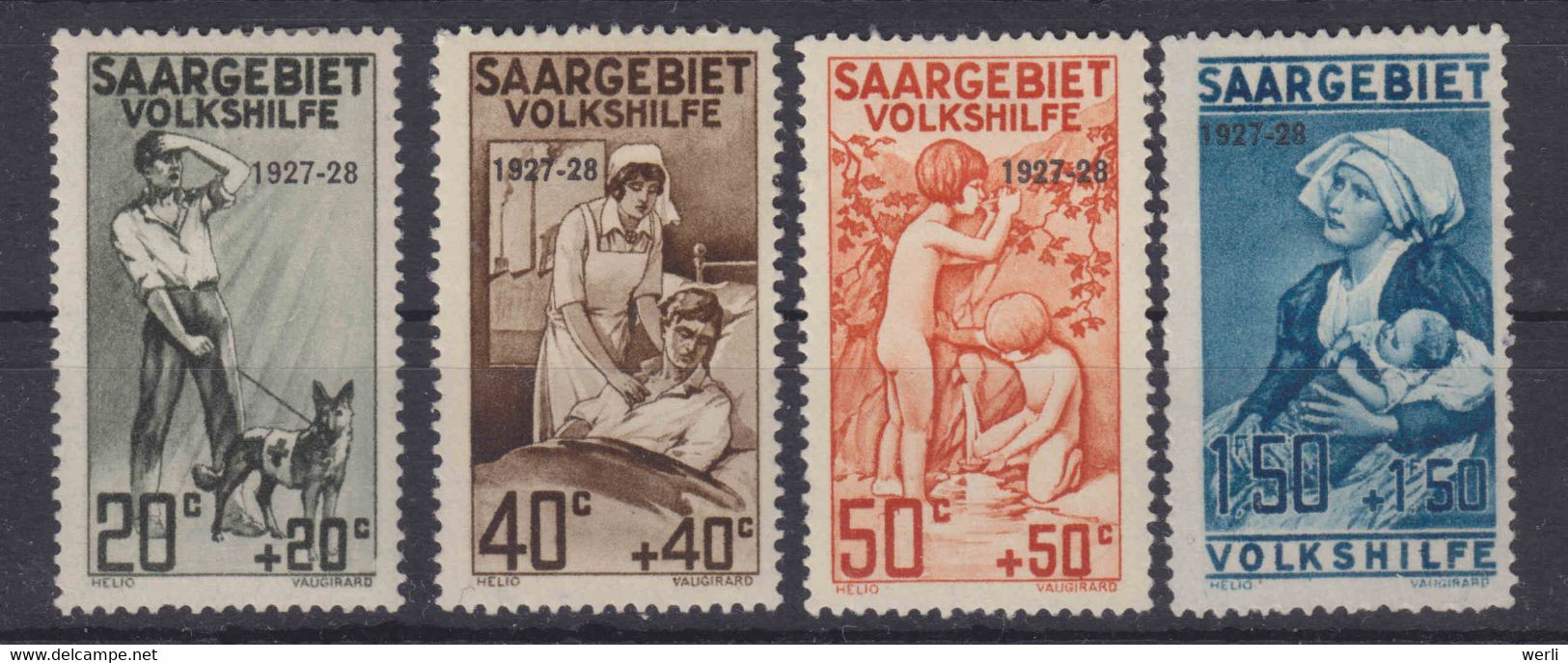 Saargebiet MiNr. 122-125 * - Unused Stamps