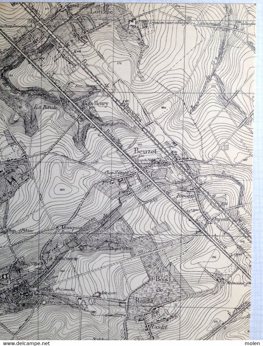 Situation 1885 SPY Jemeppe-sur-Sambre CARTE ETAT MAJOR 47/2 TEMPLOUX BEUZET BOSSIERE GOLZINNE ISNES FEROT MOUSTIER S502 - Jemeppe-sur-Sambre