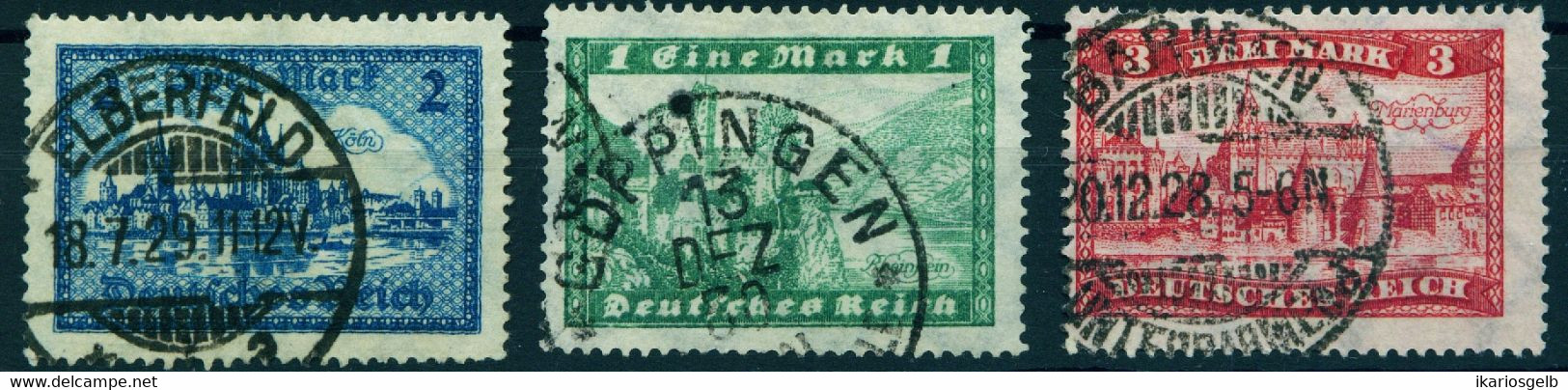 Deutsches Reich 1924-27 Michel-# 364-366 " 3 Werte 1-2-3 Mark O " Michel 18 € - Used Stamps