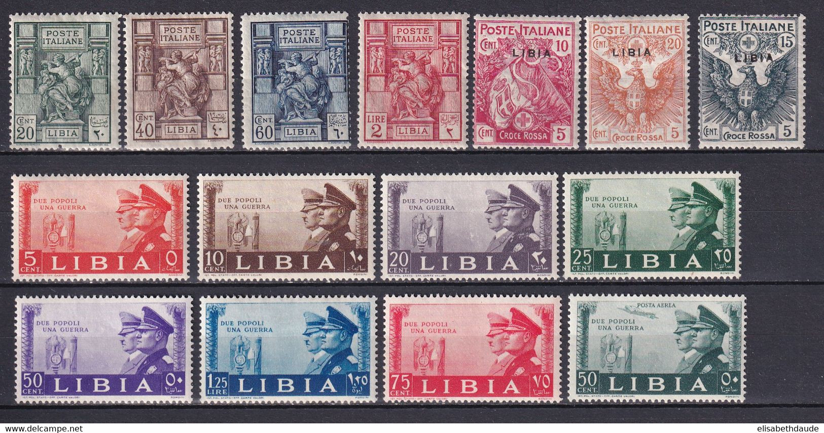 LIBIA - SERIES YVERT N°40/43 + 1/16 + 86/92 + POSTE AERIENNE N°17 * MLH - COTE = 68.5 EUR - Libyen