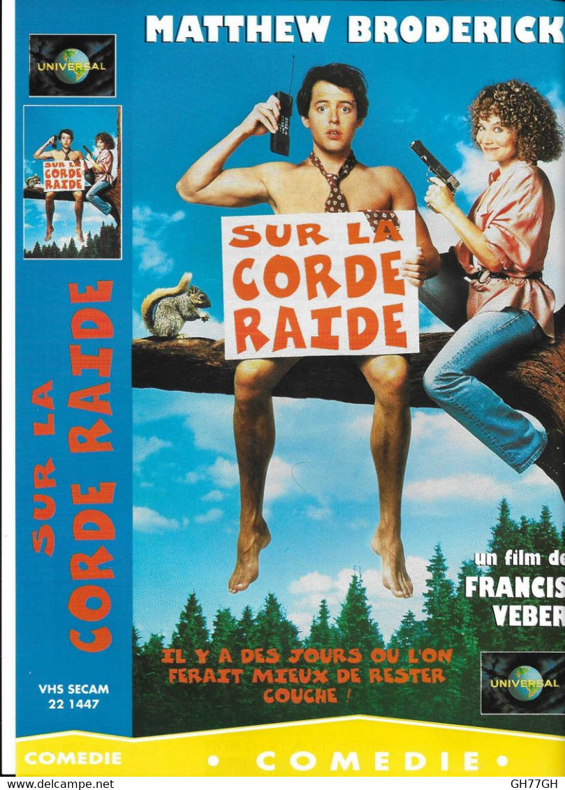 Affiche 30x21,5 De Film "SUR LA CORDE RAIDE" De FRANCIS VEBER -universal Vhs Secam - Posters