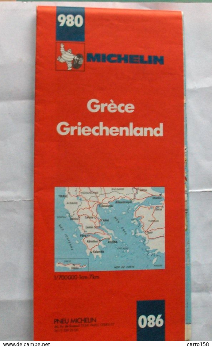 CARTE MICHELIN  -    GRECE - Cartes Routières