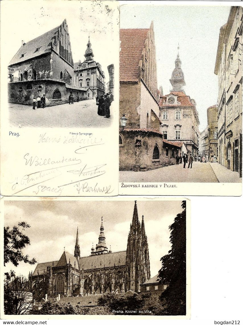 1900/30 - PRAHA   JUDAIKA  ,3 Stk.   Gute Zustand, 2 Scan - Tsjechië