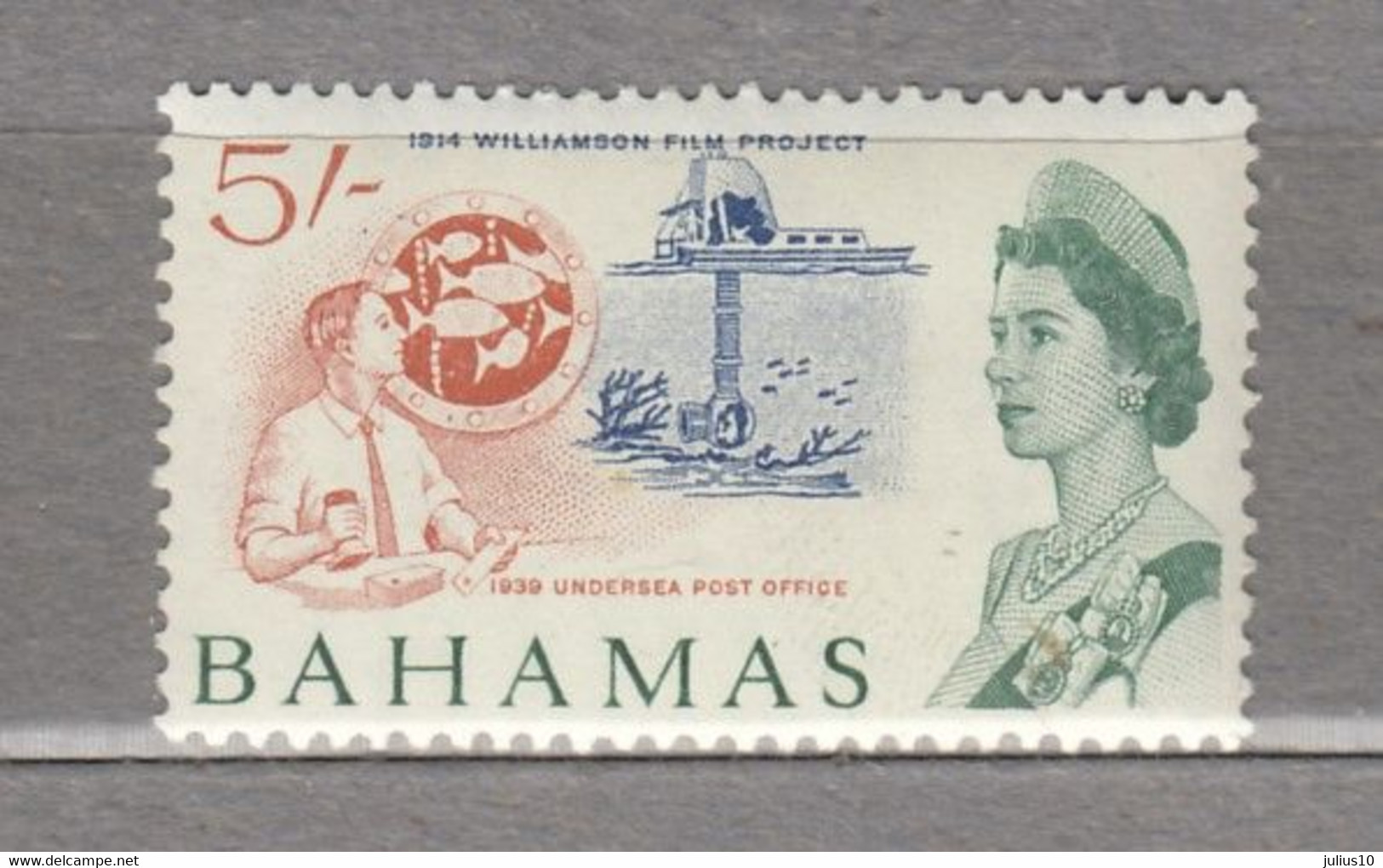 BAHAMAS 1965 Elizabeth II Undersea Post Office MNH (**) Mi 221 #16971 - 1963-1973 Ministerial Government