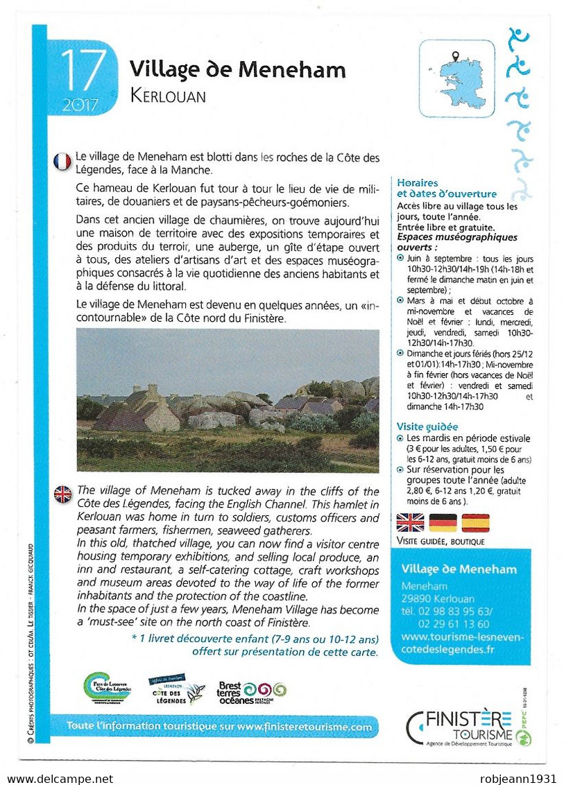 Tout Commence En Finistère - Kerlouan  (29) Village De Meneham ( Carte Fiche N°17 - 2017 ) - Kerlouan