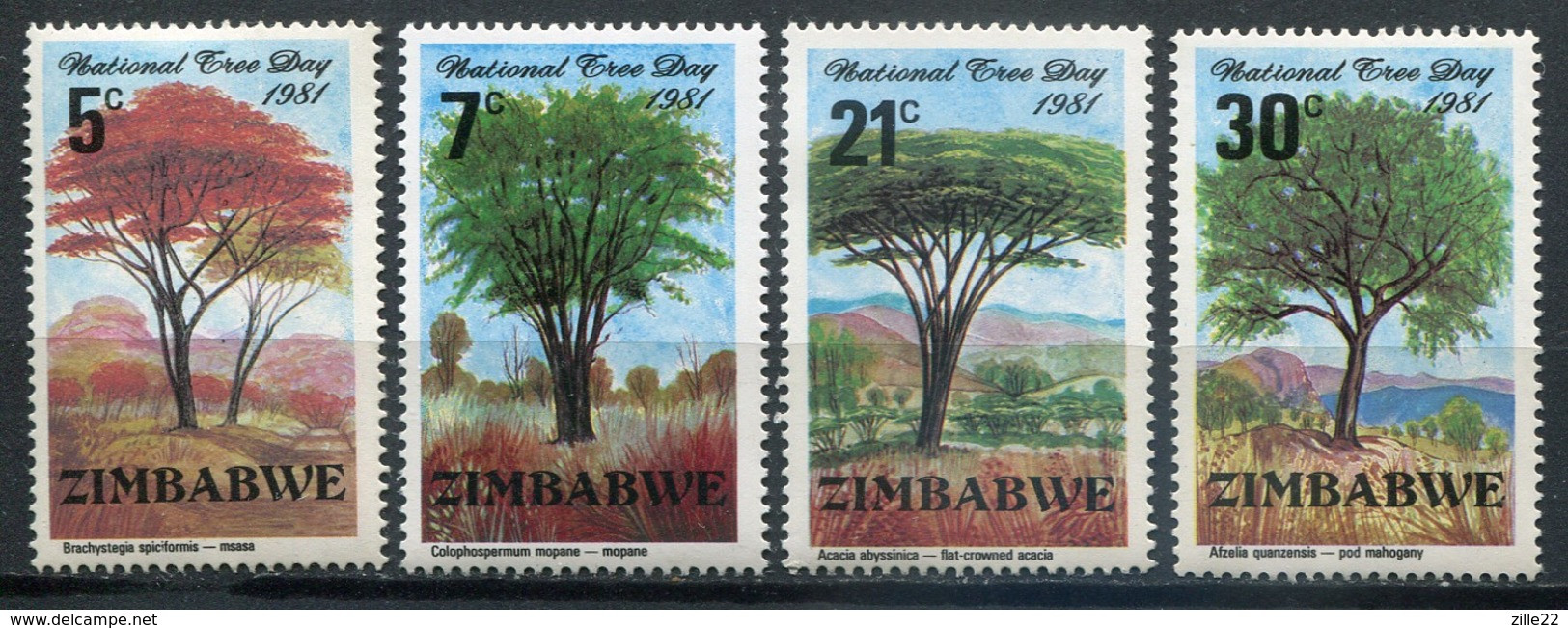 Simbabwe Zimbabwe Mi# 255-8 Postfrisch/MNH - Flora Trees - Zimbabwe (1980-...)