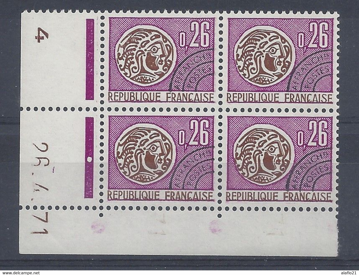 MONNAIE GAULOISE - PREO N° 130 - Bloc De 4 COIN DATE - NEUF** - 26/4/71 - 1 Point - Prematasellados