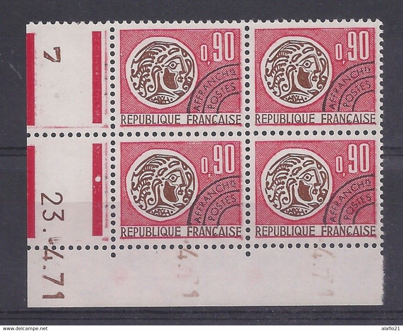 MONNAIE GAULOISE - PREO N° 133 - Bloc De 4 COIN DATE - NEUF** - 23/4/71 - 1 Point - Préoblitérés