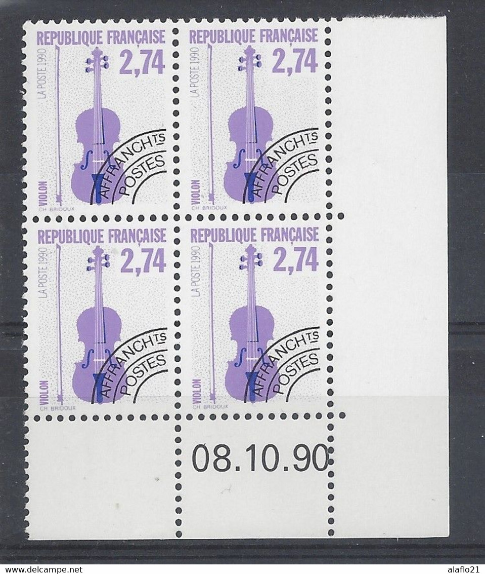 VIOLON - PREO N° 212 - Bloc De 4 COIN DATE - NEUF** - 8/10/90 - Precancels