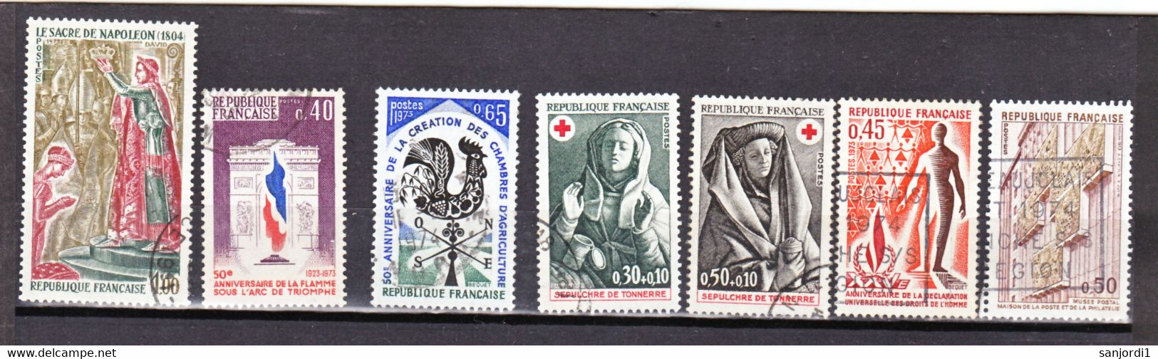 France 1973 1737 1782 Année Poste Et PA 48 Oblitérés Used Cote 24.8 - 1970-1979