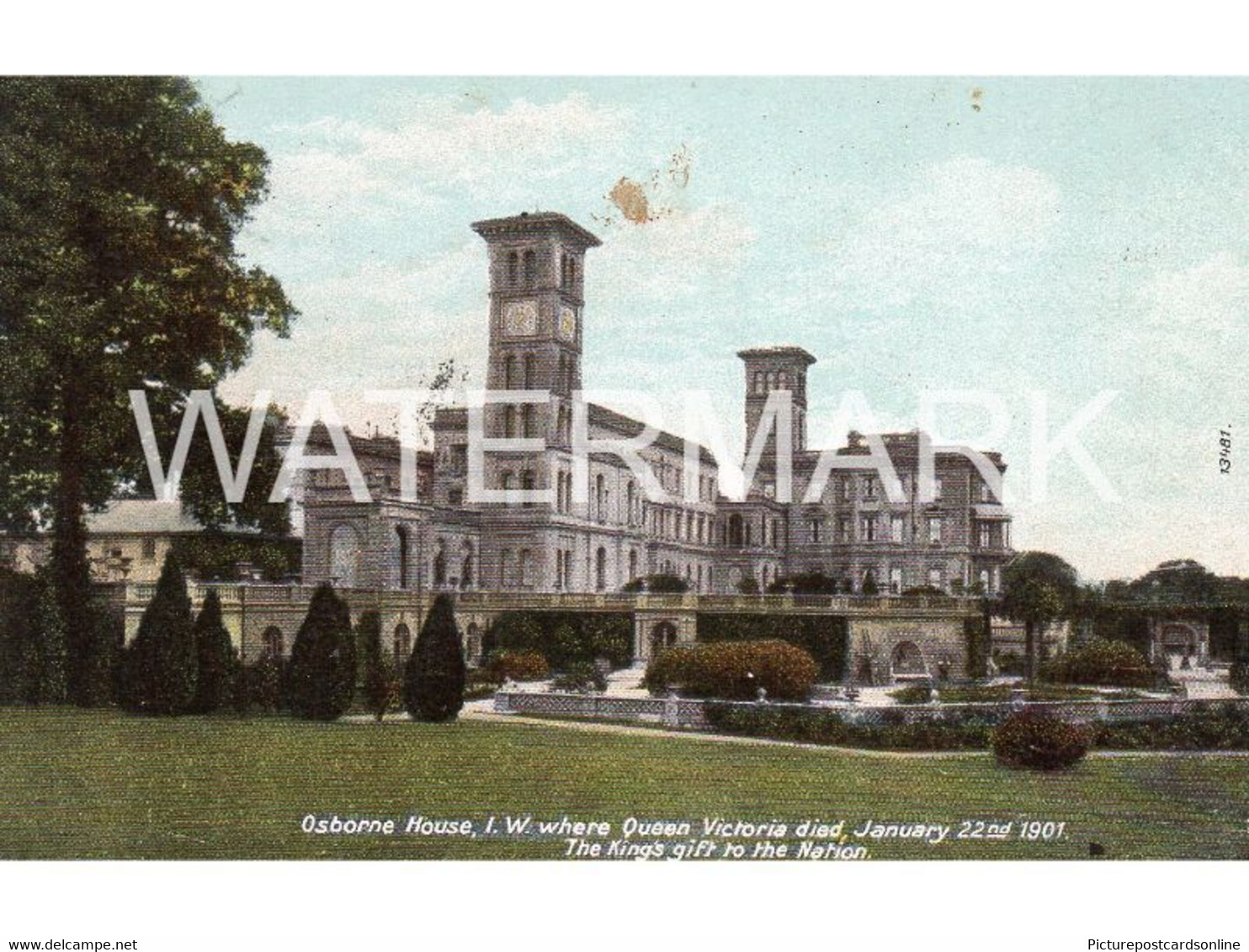 OSBORNE HOUSE WHERE QUEEN VICTORIA DIED OLD COLOUR POSTCARD ISLE OF WIGHT - Cowes
