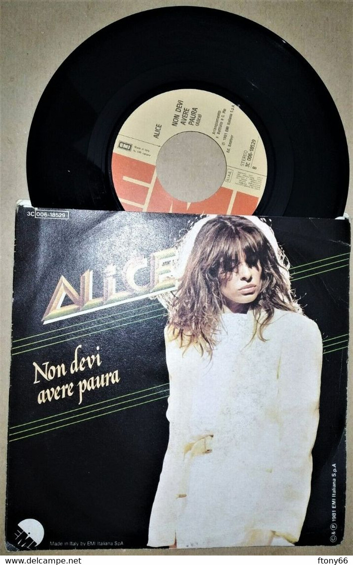 MA19 45 Giri ALICE "PER ELISA / NON DEVI AVERE PAURA" - 1981 EMI 3C 006-18529 - Disco, Pop