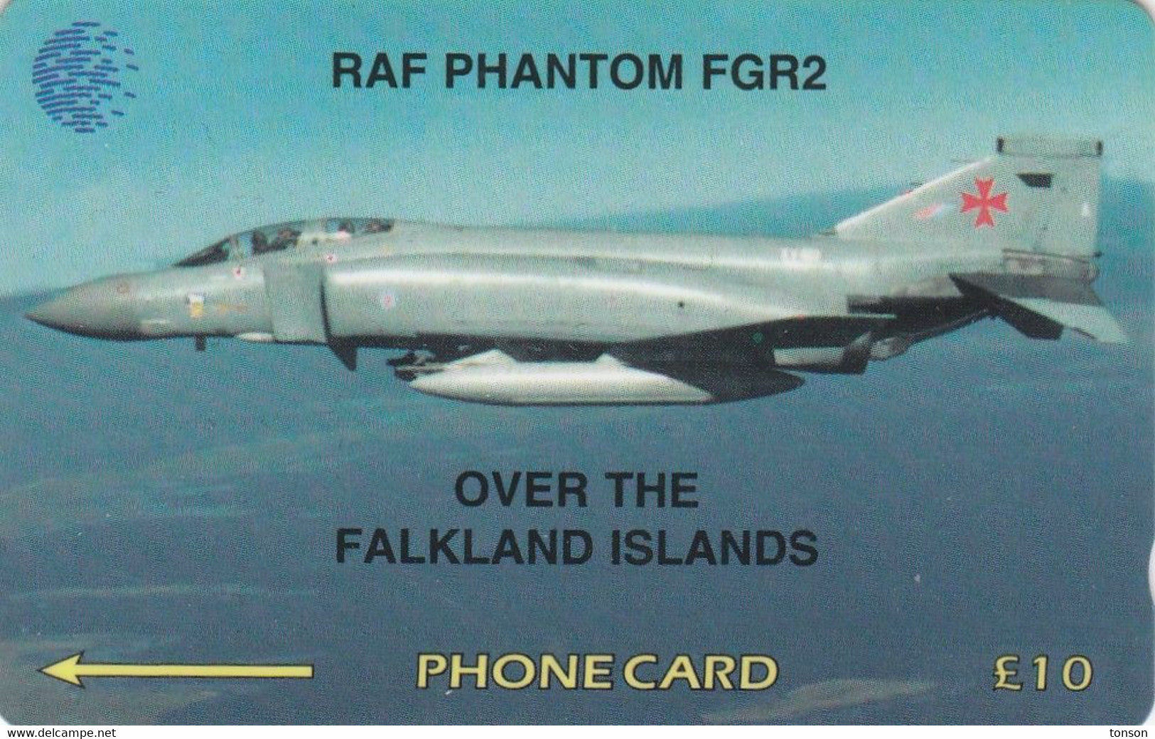 Falkland Islands,  FLK-4A, RAF Phantom FGR2 - Over The Falkland Islands, Airplane, 2 Scans.   4CWFA. - Falkland Islands