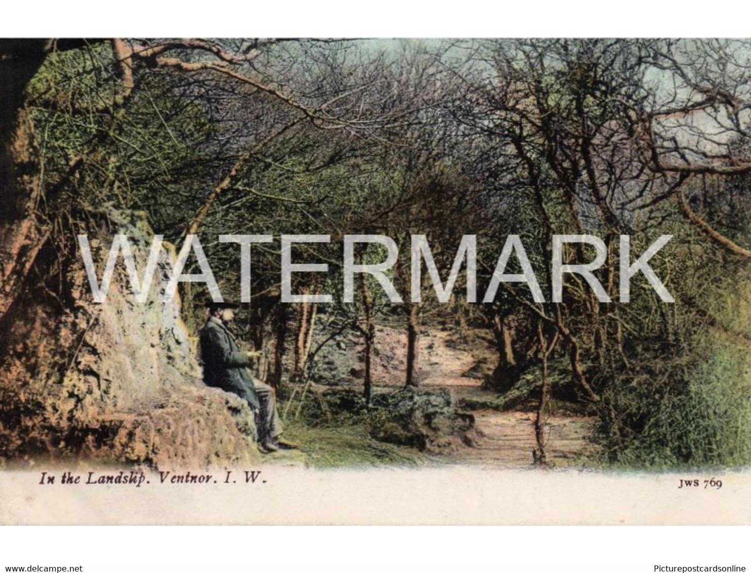 IN THE LANDSLIP VENTNOR OLD COLOUR POSTCARD ISLE OF WIGHT - Ventnor