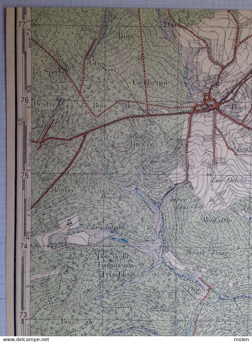 Situation En 1923 HAUT-FAYS Daverdisse CARTE D ETAT MAJOR 64/1 BIEVRE PORCHERESSE GRAIDE GEMBES SCLASSIN LE-MONT S763 - Daverdisse