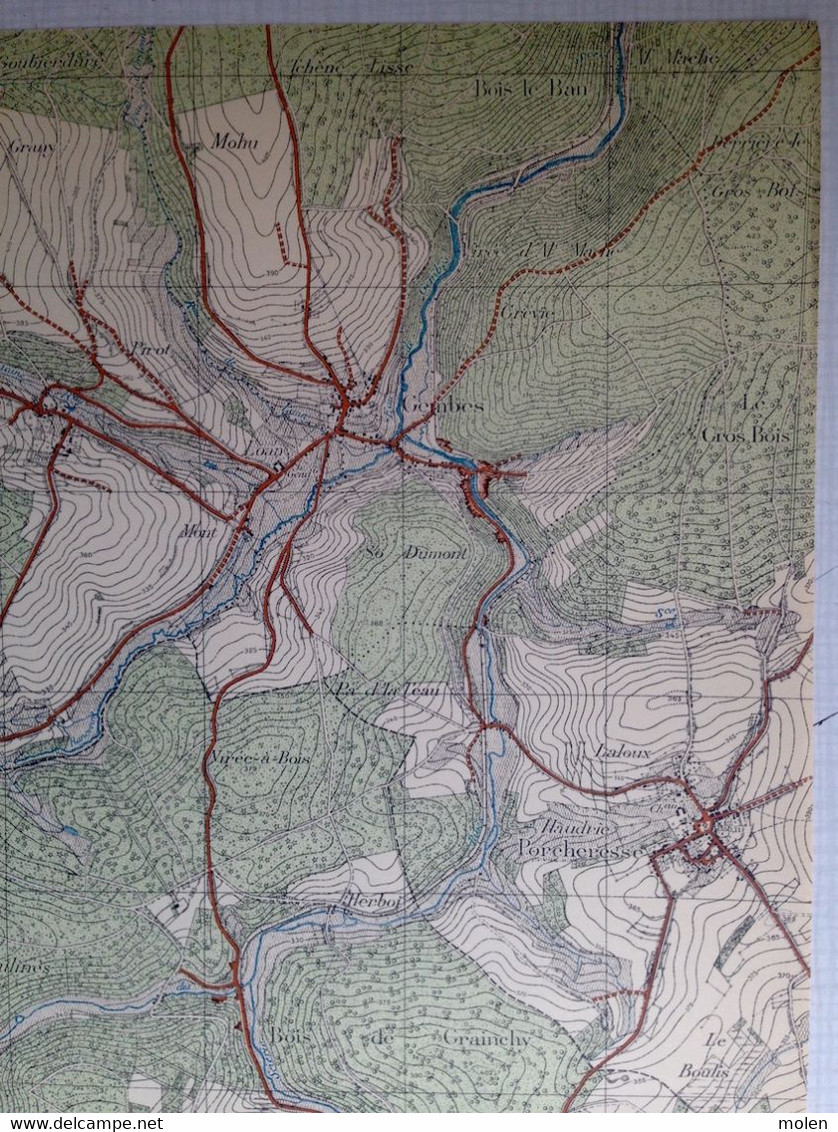 Situation En 1923 HAUT-FAYS Daverdisse CARTE D ETAT MAJOR 64/1 BIEVRE PORCHERESSE GRAIDE GEMBES SCLASSIN LE-MONT S763 - Daverdisse