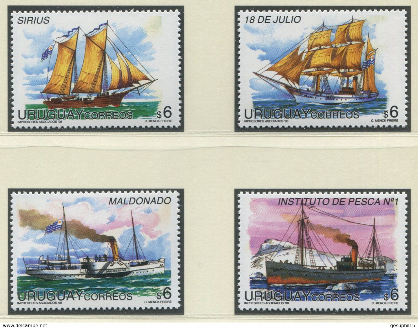 URUGUAY / MiNr. 2368 - 2371 / Einheimische Schiffe / Postfrisch / ** / MNH - Barcos