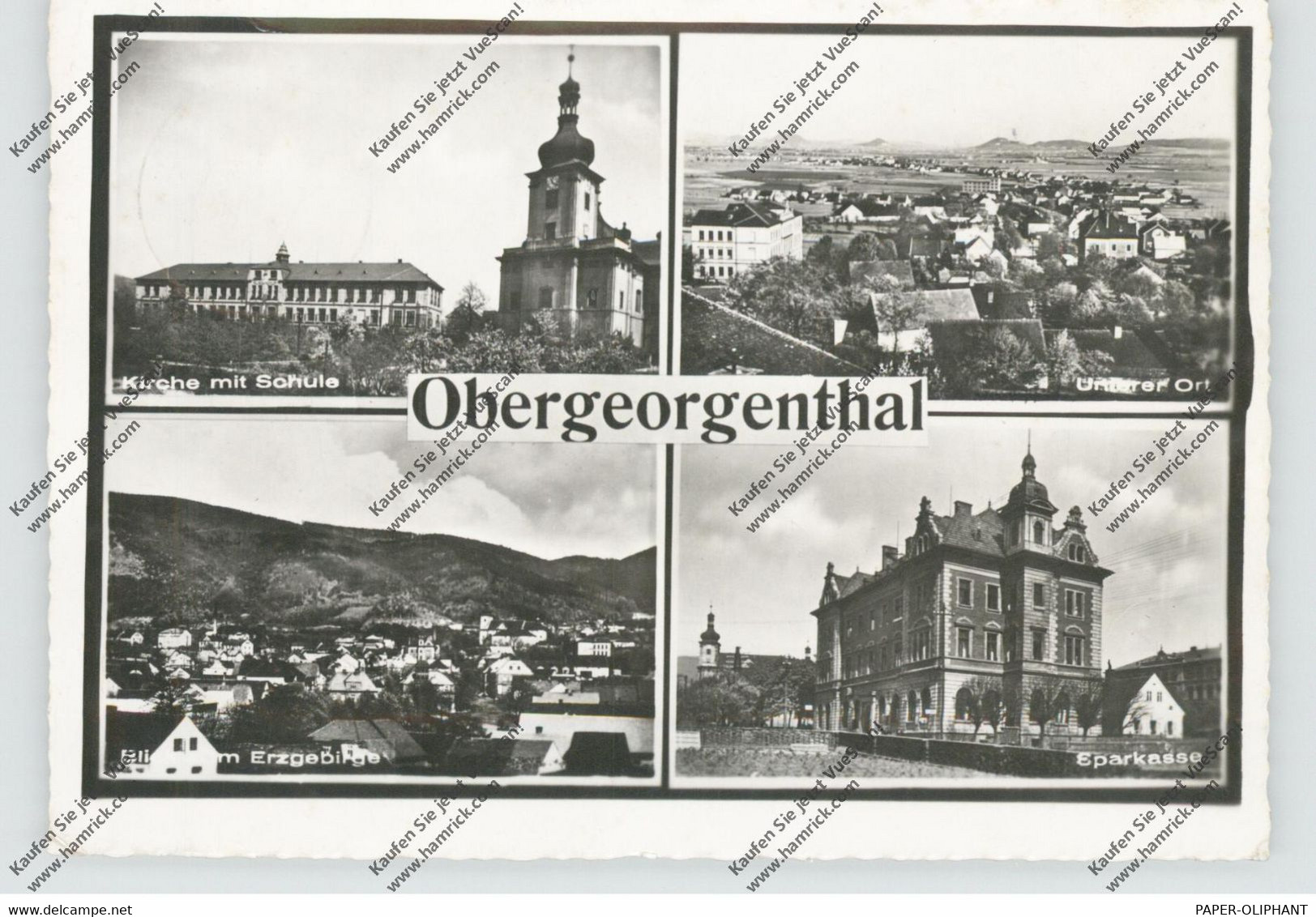 BÖHMEN & MÄHREN - OBER GEORGENTHAL / HORNI JIRETIN, Sparkasse, Schule, Kirche... 1941 - Sudeten