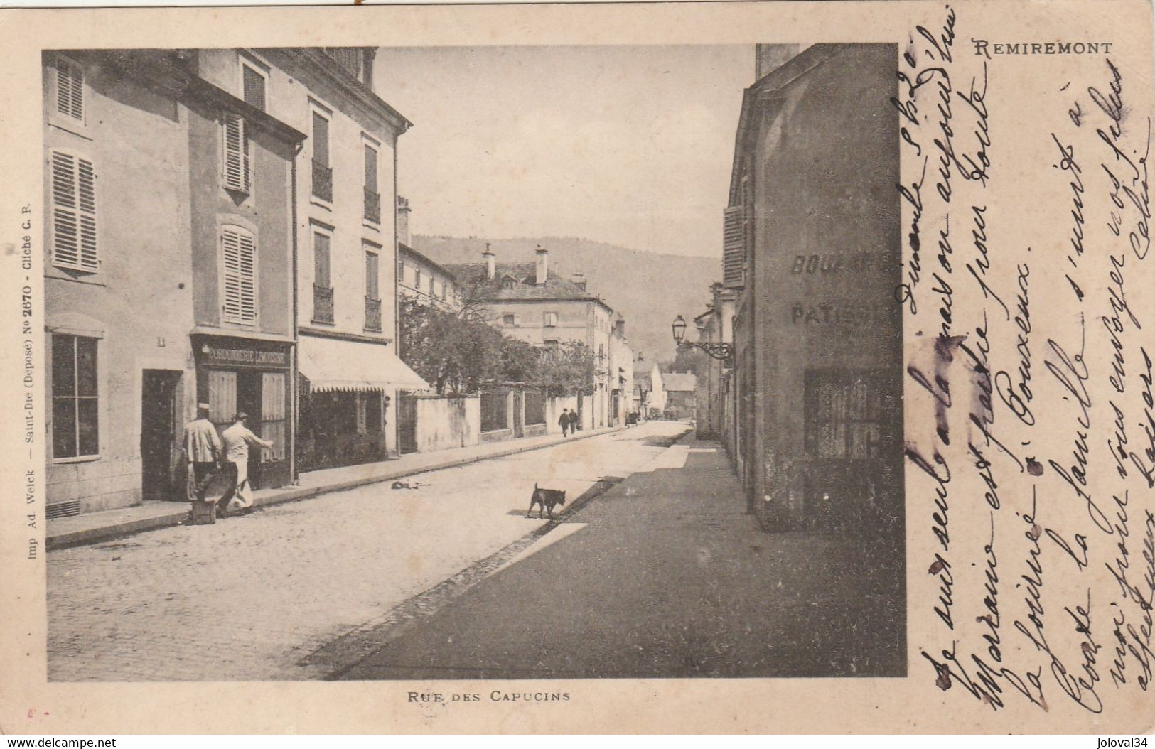 Vosges - REMIREMONT - Rue Des Capucins - Animée Cordonnerie - Cachet Gare De Remiremont - Remiremont