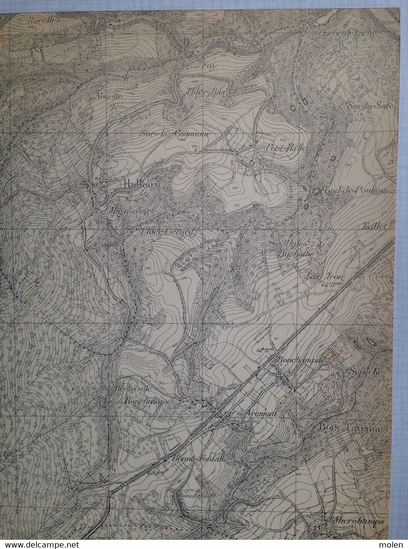 Situation 1924 CHAMPLON Tenneville CARTE ETAT MAJOR 60/1 MIERCHAMPS GRAINCHAMPS JOURNAL VECMONT RONCHAMPAY HALLEUX S752 - Tenneville