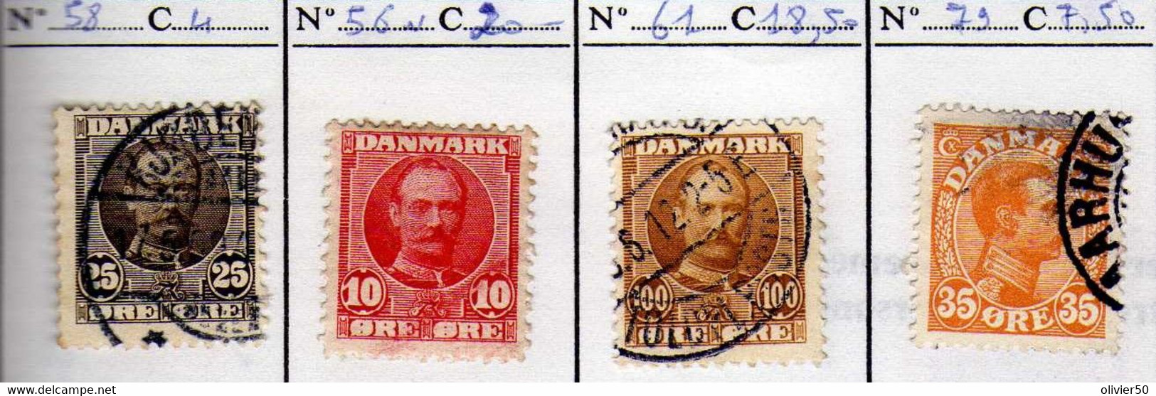 Danemark (1905-19) -  Christian IX  - Christian X -  Oblitere - Otros & Sin Clasificación