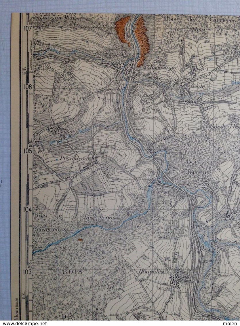 Situation 1924 BOVIGNY CARTE ETAT MAJOR 56/5 GOUVY COURTIL STERPIGNY SALMCHATEAU BECHE PROVEDROUX HONVELEZ CIERREUX S740 - Gouvy