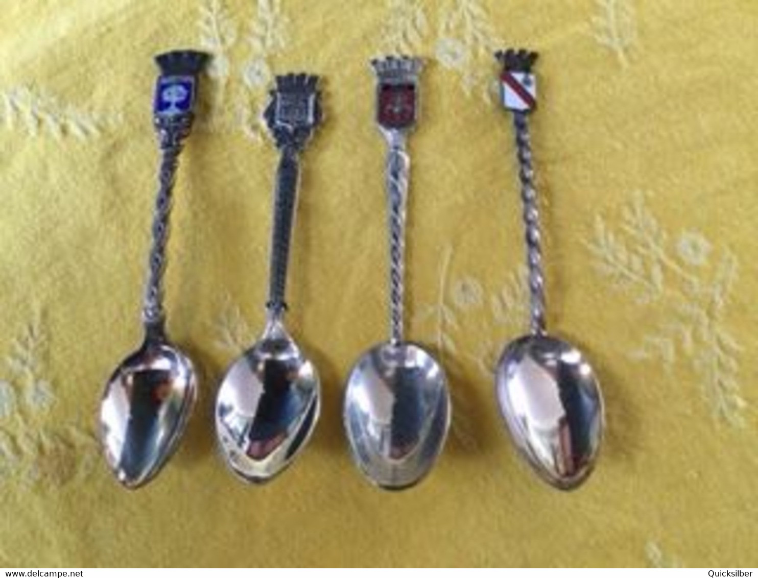 Lots De 4 Cuillers à Blasons De Villes - Spoons