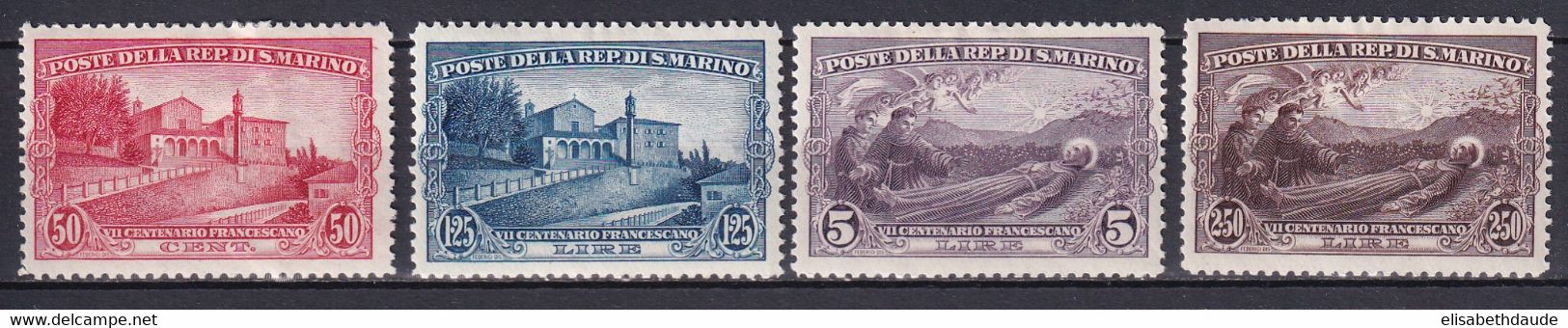 SAINT MARIN - 1928 - YVERT N°137/140 * MLH - COTE = 80 EUROS - - Neufs