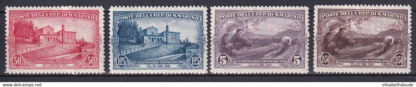 SAINT MARIN - 1928 - YVERT N°137/140 * MLH - COTE = 80 EUROS - - Unused Stamps