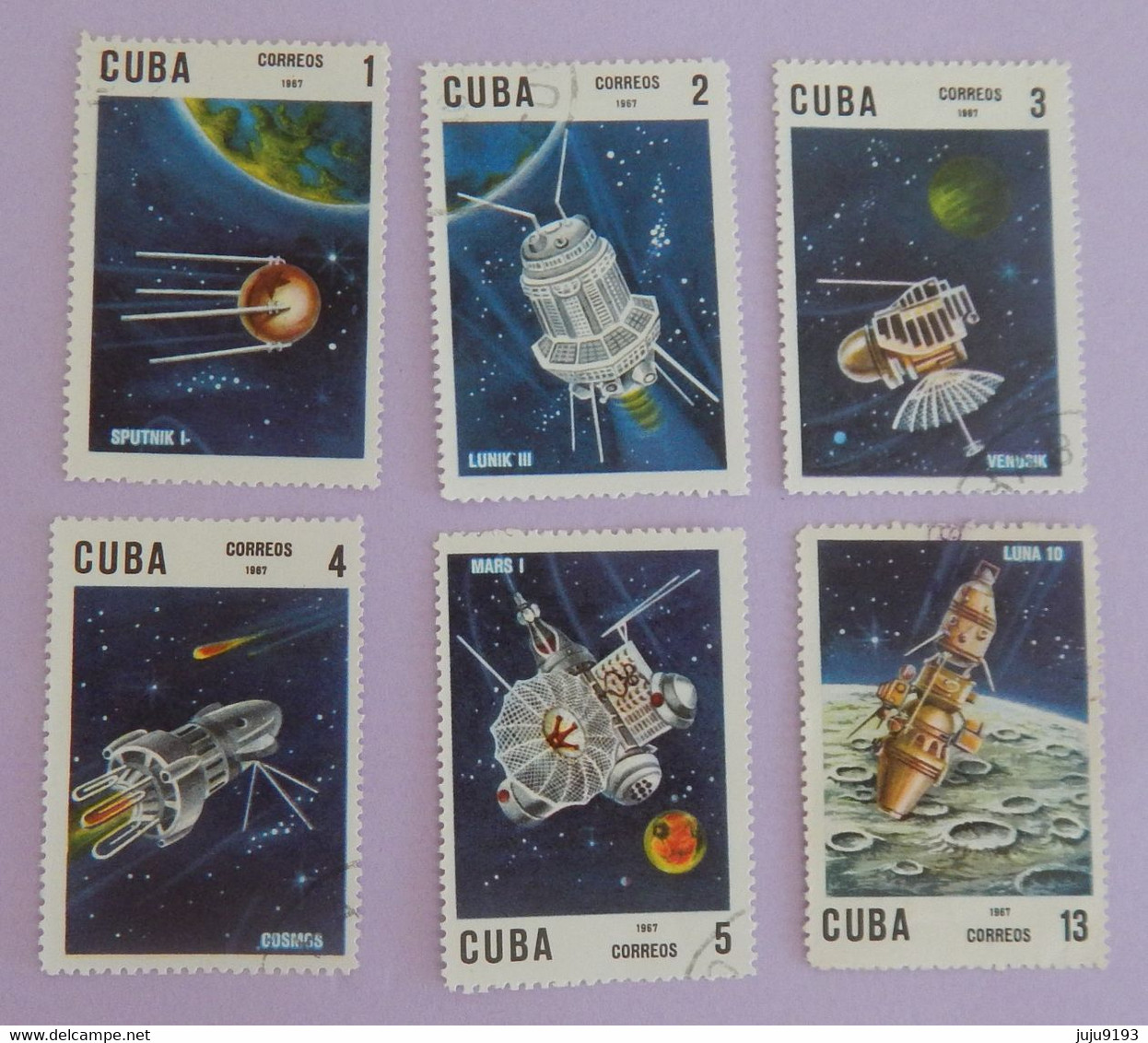 CUBA YT 1165/1169+1172  OBLITERES  "MISSIONS SPATIALE RUSSE"  ANNÉE 1967 - Usati