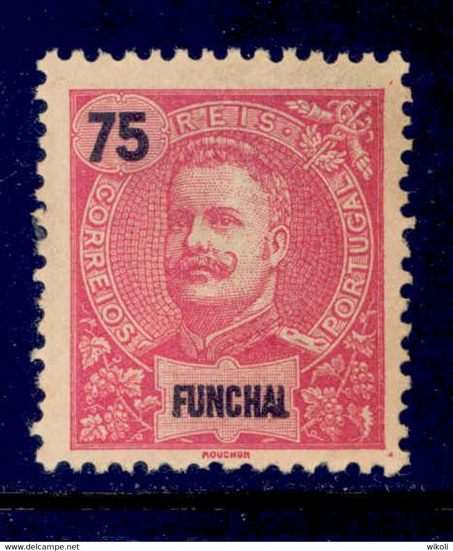 ! ! Funchal - 1897 D. Carlos 75 R - Af. 20 - No Gum - Funchal