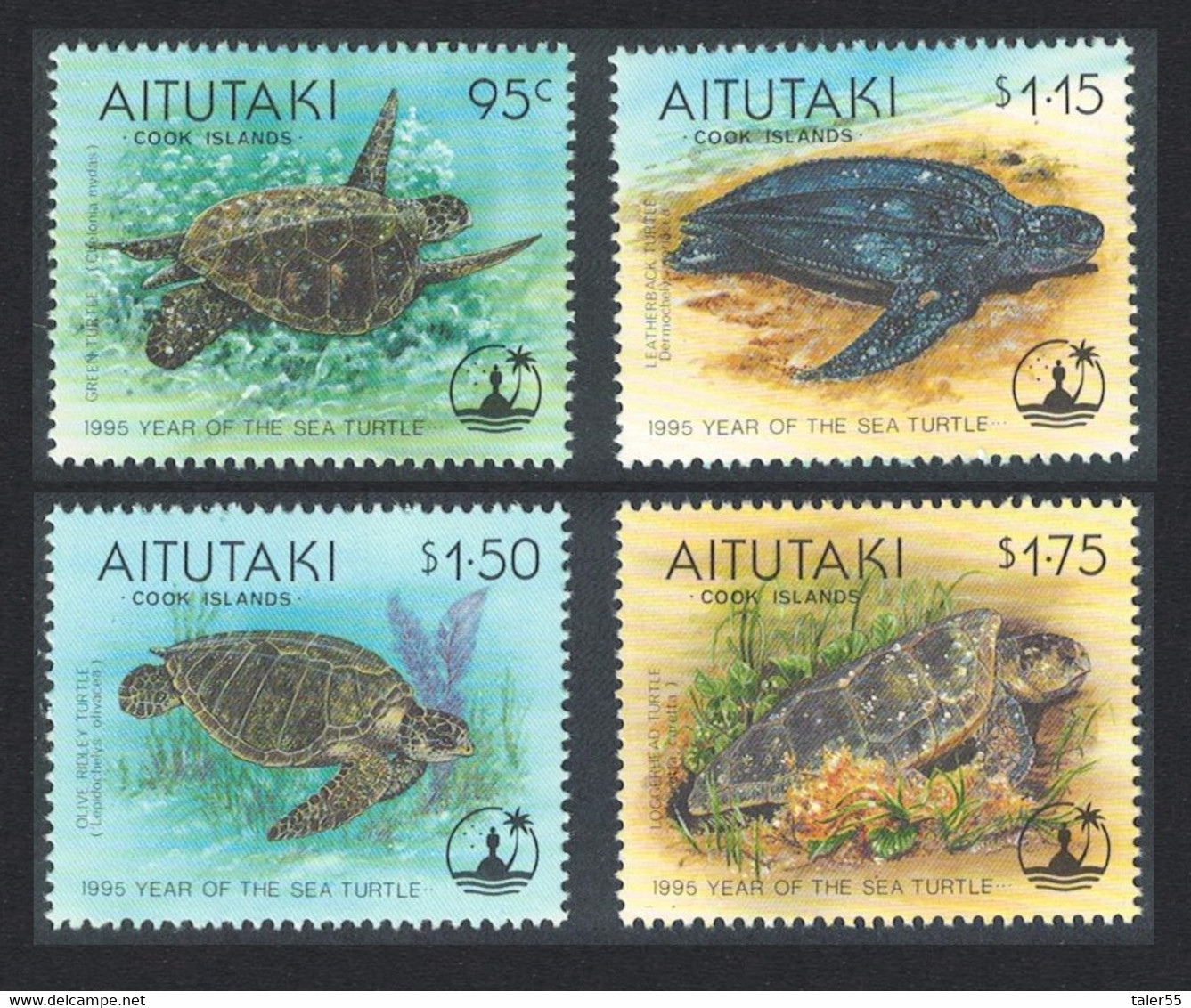 Aitutaki Turtle Year Of The Sea 4v 1995 MNH SG#690-693 - Aitutaki