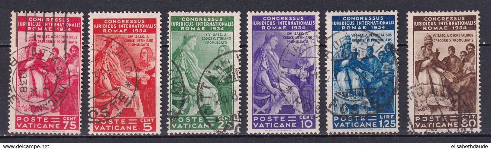 VATICAN - 1935 ANNEE COMPLETE - YVERT N°66/71 OBLITERES  - COTE = 125 EUROS - - Usados