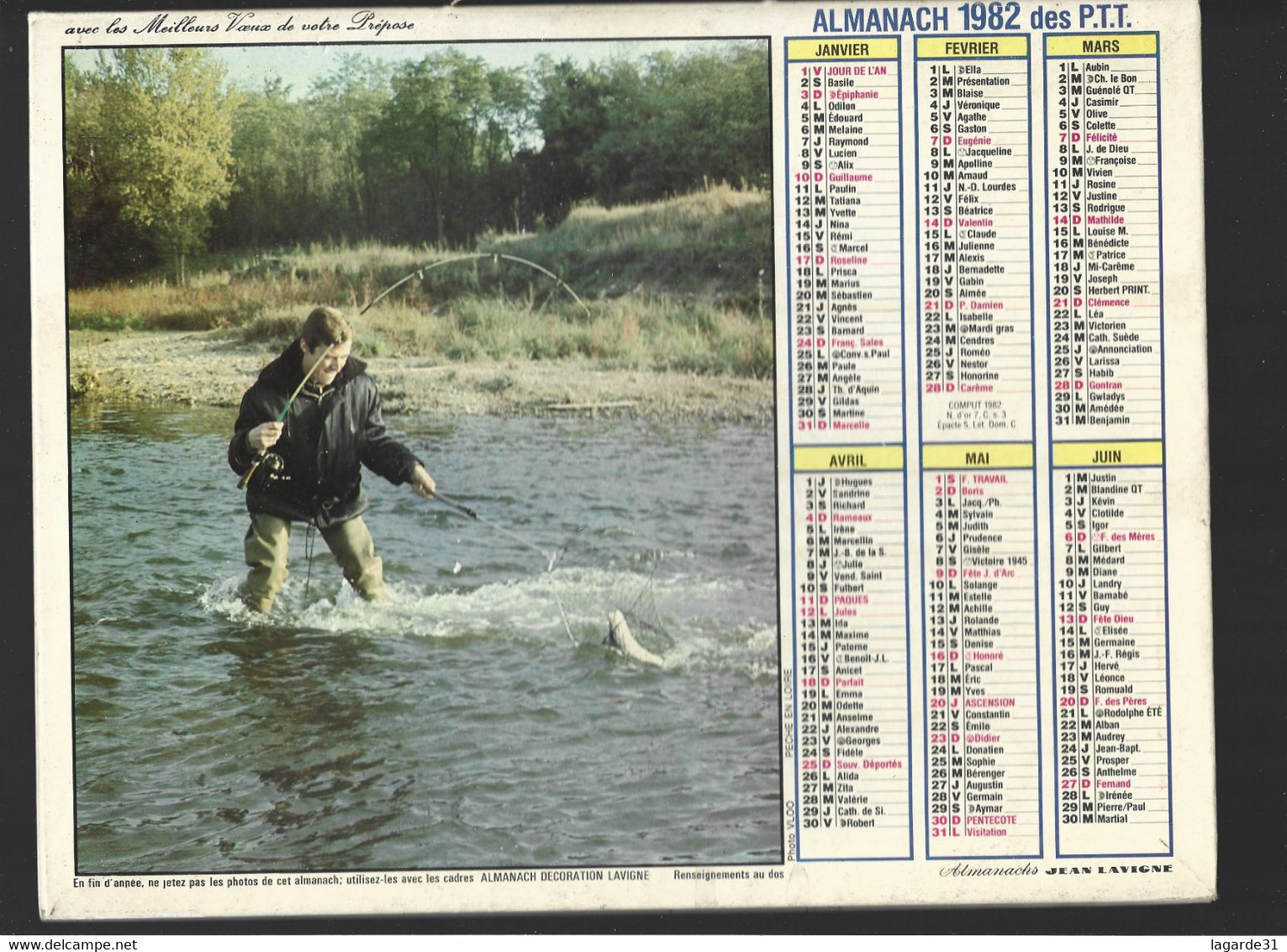 Almanach Du Facteur La Poste Ptt Ariège 1982 - Big : 1981-90