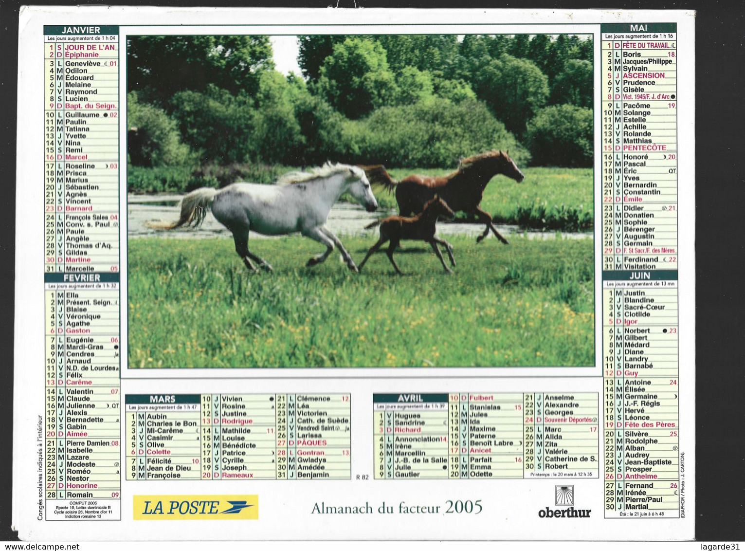 Almanach Du Facteur La Poste Ptt Ariège 2005 - Tamaño Grande : 2001-...