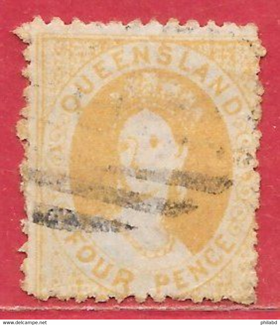 Queensland N°35a 4p Jaune (filigrane C, Dentelé 12) 1880 O - Usados