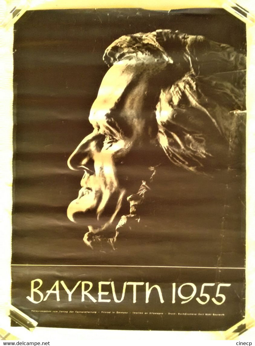 AFFICHE ORIGINALE FESTIVAL BAYREUTH 1955 MUSIQUE PROFIL WAGNER - Affiches & Posters