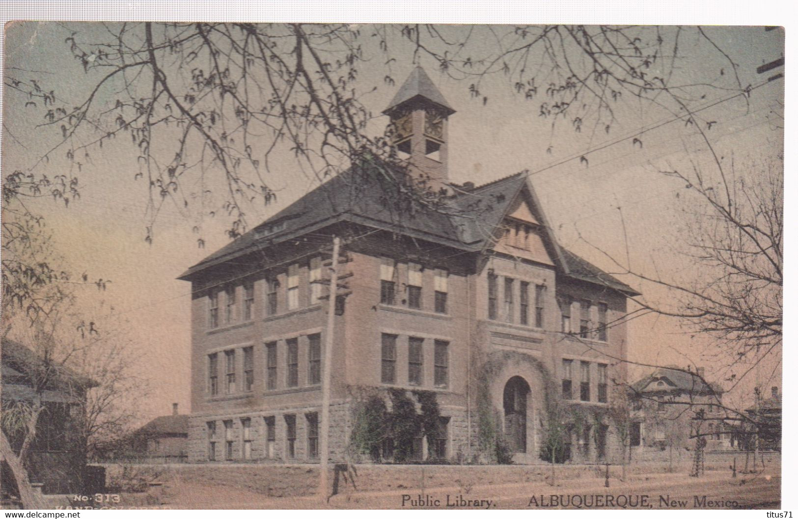 CPA Albuquerque - Public Library - Circulée 1912 - Albuquerque