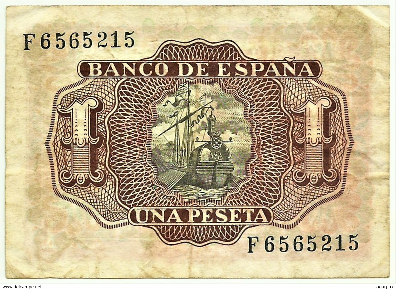 ESPAÑA - 1 Peseta - 22.07.1953 - Pick 144 - SERIE F - Spain - Marquês De Santa Cruz - 1-2 Pesetas