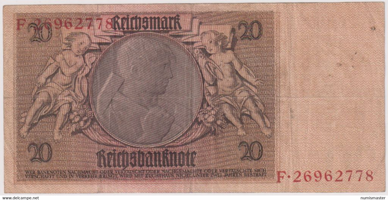 20 REICHSMARK 22.1.1929. P-181a - 20 Mark