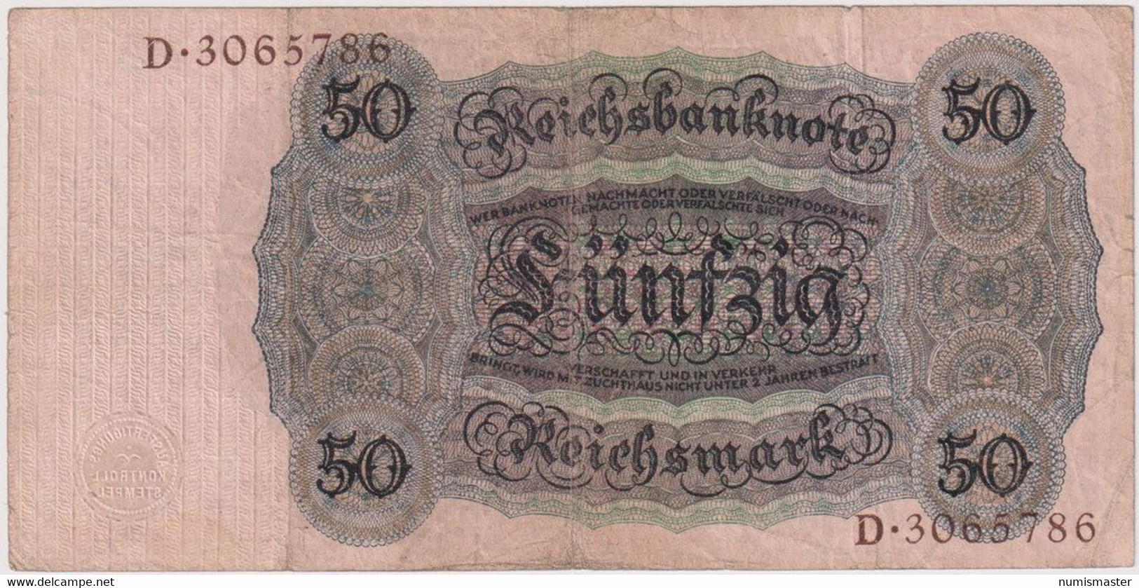 50 REICHSMARK 11.10.1924. P-177 - 50 Mark