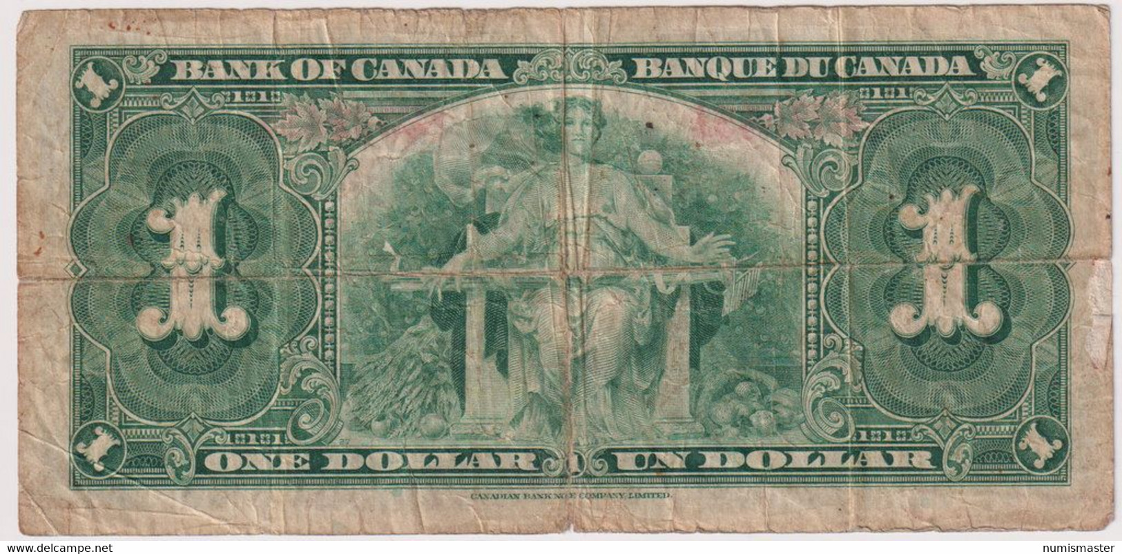 CANADA 1 DOLLAR 1937 , GORDON - TOWERS , P-58d - Canada