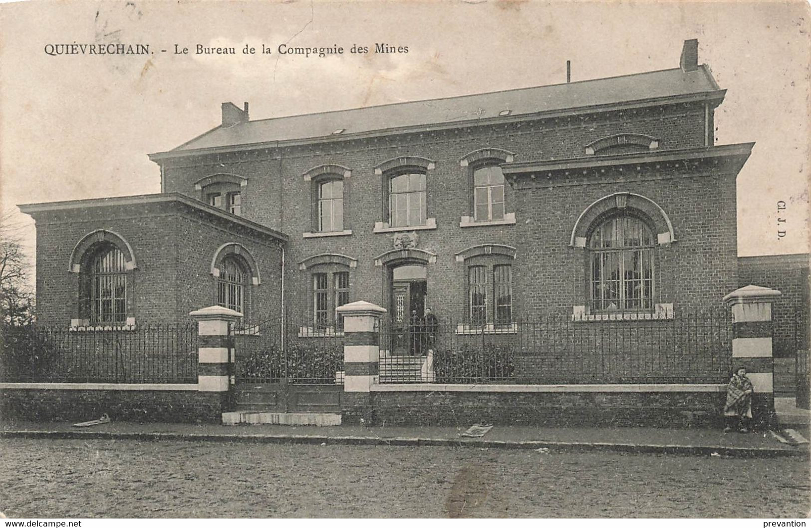 QUIEVRECHAIN - Le Bureau De La Compagnie Des Mines - Carte Circulé 1906 - Quievrechain