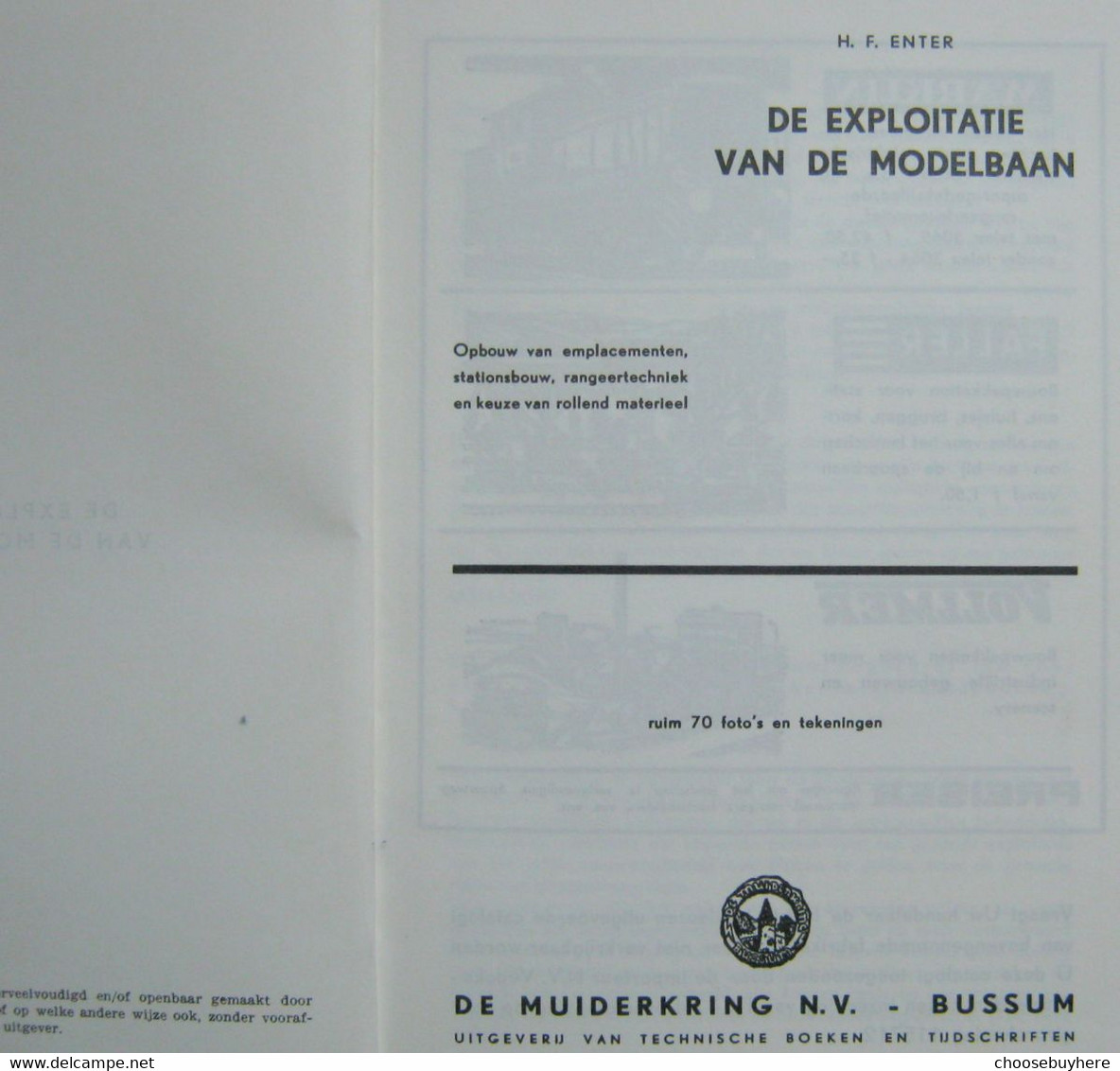 H. F. Enter De Exploitatie Van De Modelbaan Paperback - Praktisch