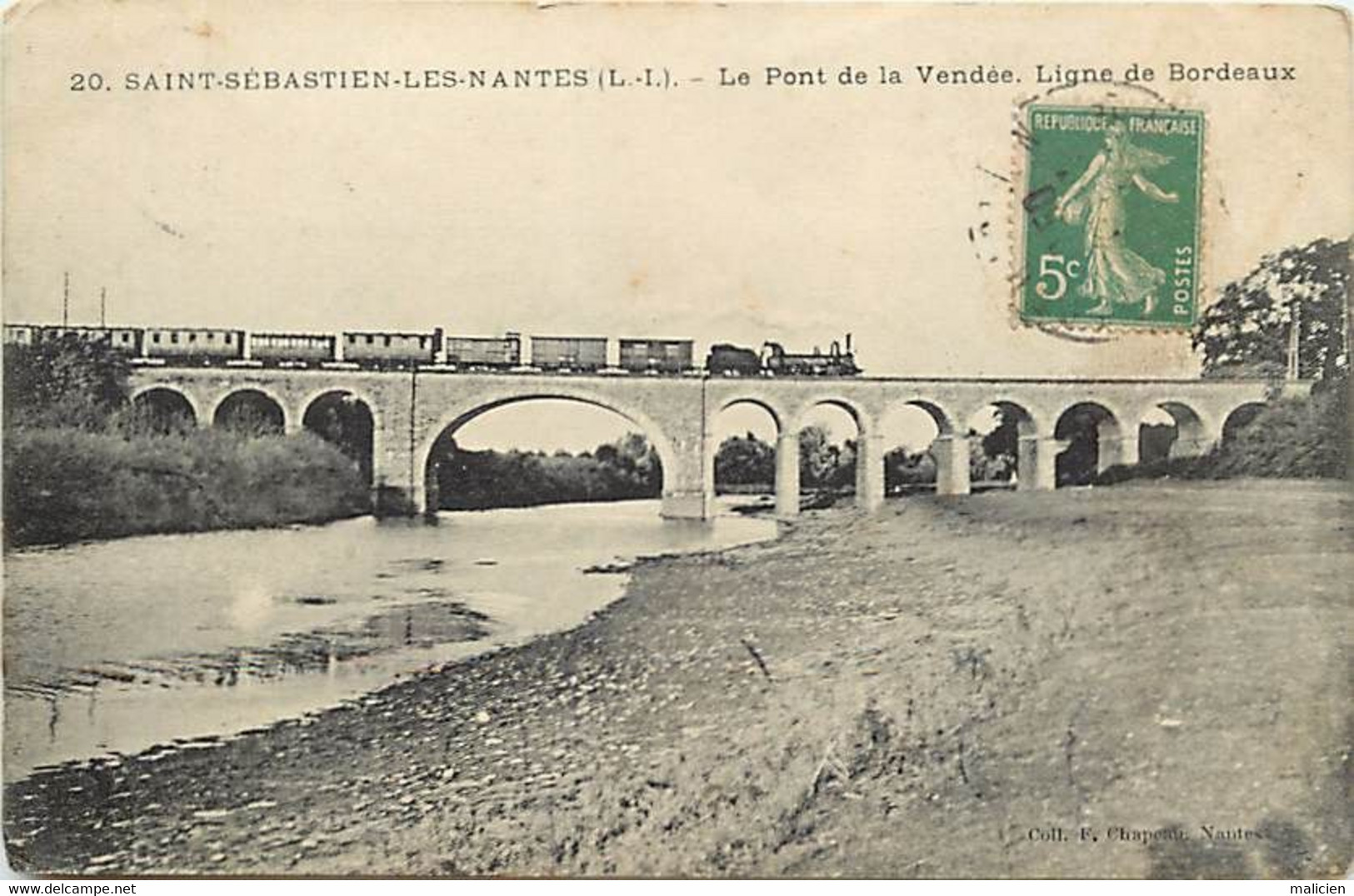 -dpt Div.-ref-AV821- Loire Atlantique - Saint Sébastien Sur Loire - Pont De La Vendée - Ligne De Bordeaux - Train - - Saint-Sébastien-sur-Loire