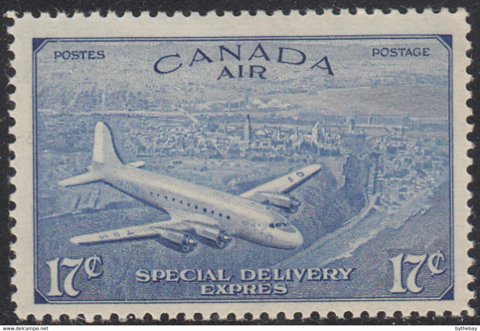 Canada 1946 MNH Sc #CE3 17c D.C. 4-M Airplane Circumflex Accent - Sellos Aéreos Semi-oficiales